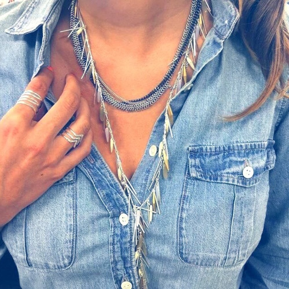 Stella and Dot Freya Fringe adjustable necklace